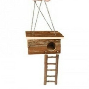 DOMEK DREWNIANY Z DRABINKĄ DLA CHOMIKA S