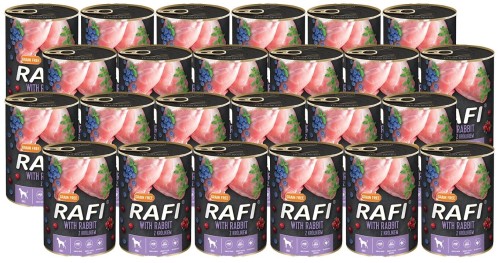 RAFI dla psa KRÓLIK Z BORÓWKĄ 400G X 24 PAKIET
