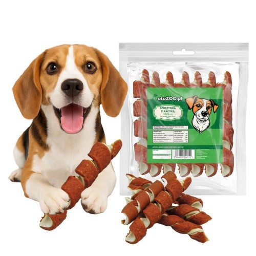 SPRĘŻYNKA Z KACZKĄ PRZYSMAK GRYZAK DLA PSA GRYZAK 500G + 10% GRATIS