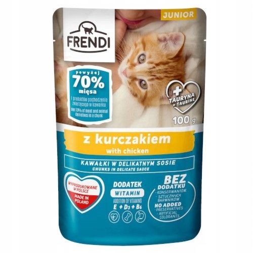 Frendi Junior dla młodych saszetki kotów z kurczakiem 100g