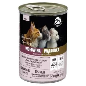 Pet Republic dla kotów kawałki w galaretce z wołowiną i wątróbką 400g