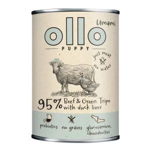 OLLO PUPPY UMAMI WOŁOWINA I ZIELONE ŻWACZE 400G KARMA MOKRA DLA SZCZENIĄT