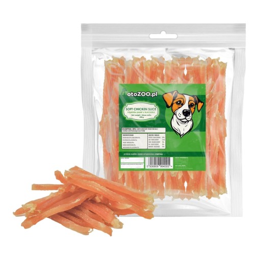 PRZYSMAKI DLA PSA SMAKOŁYKI MIĘKKIE PASKI Z KURCZAKA 500G +10% GRATIS