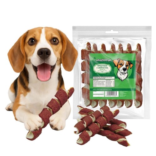 SPRĘŻYNKA Z JAGNIĘCINĄ PRZYSMAK DLA PSA GRYZAK 500G + 10% GRATIS