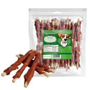 PRZYSMAKI DLA PSA SMAKOŁYKI PAŁECZKI OWINIĘTE KURCZAKIEM 500G +10% GRATIS