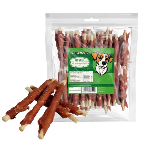 PRZYSMAKI DLA PSA SMAKOŁYKI PAŁECZKI OWINIĘTE KURCZAKIEM 500G +10% GRATIS