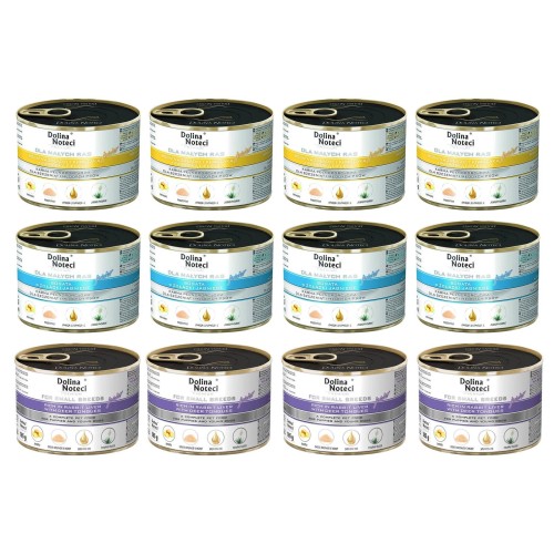 Mokra karma dla psa Dolina Noteci Premium mix JUNIOR 12 x 185 g