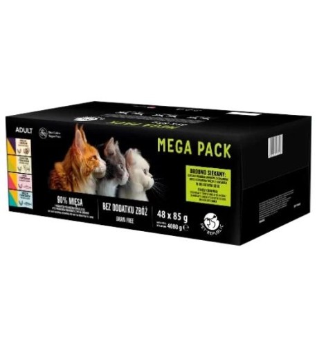 PetRepublic karma mokra dla kotów MIX mięsno-rybne smaki 48x85g