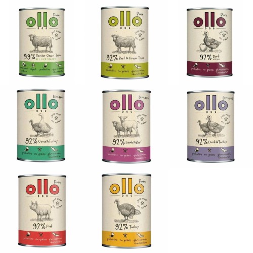 Mokra karma dla psa Ollo mix smaków 8 x 400g ponad 90% mięsa