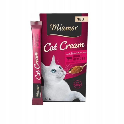 Miamor Cat Snack Cream 5x 15g wołowina z warzywami