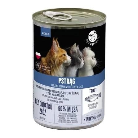PetRepublic karma mokra dla KOTA KAWAŁKI MIĘSA W SOSIE pstrąg 400G