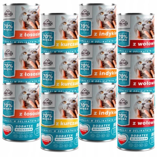 FRENDI karma mokra dla kota mix smaków 12 x 400g Puszka