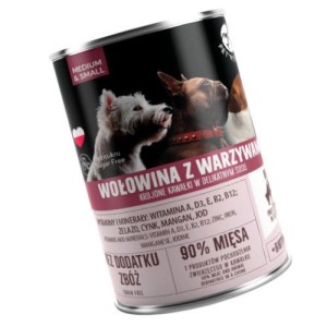 PetRepublic kawałki w sosie z wołowiną 400g dla psa 90% MIĘSA