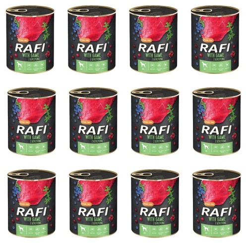 KARMA DLA PSÓW RAFI DZICZYZNA 800G x12