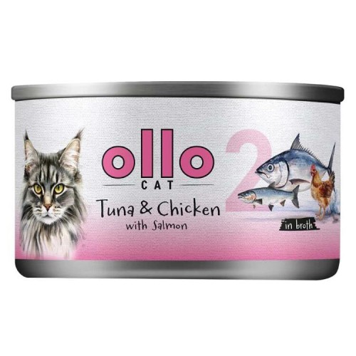 Mokra karma dla kota Ollo Cat Tuńczyk Kurczak Łosoś 70g Nr 2