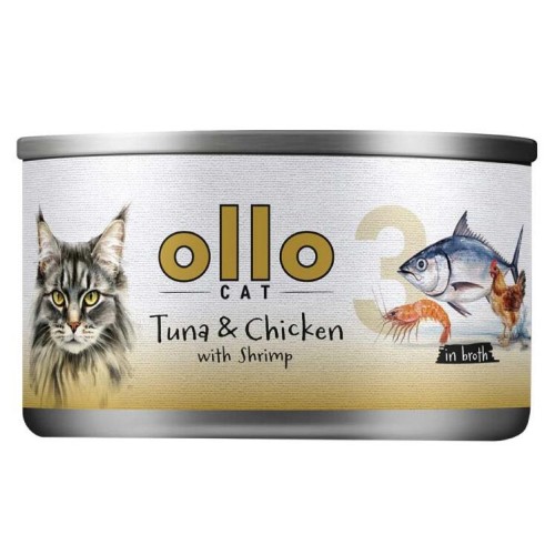 Mokra karma dla kota Ollo Cat Tuńczyk Kurczak Krewetka 70g Nr 3