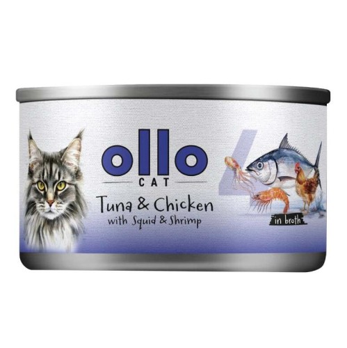 Mokra karma dla kota Ollo Cat Tuńczyk Kurczak Kałamarnica Krewetki 70g nr 4