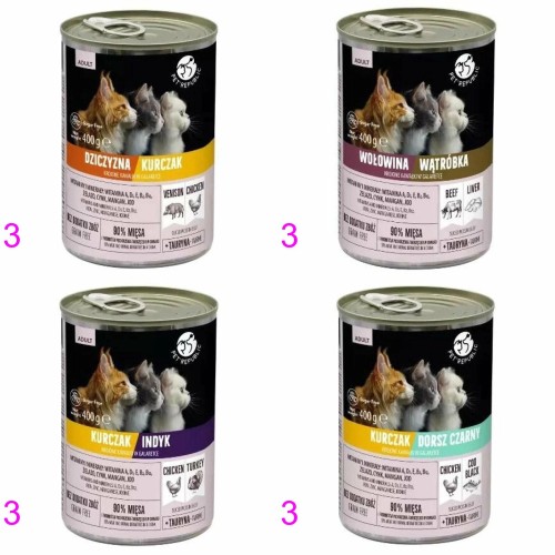 Karma mokra PET REPUBLIC kawałki w galaretce dla kota mix smaków 12 x 400g