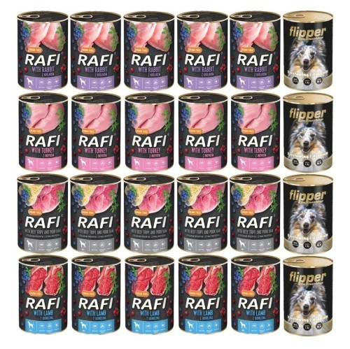 DOLINA NOTECI RAFI + FLIPPER KARMA dla psa KLASYKI MIĘSNE 24x400g