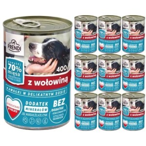 Karma mokra dla psa Frendi wołowina kawałki 10x400 g puszka