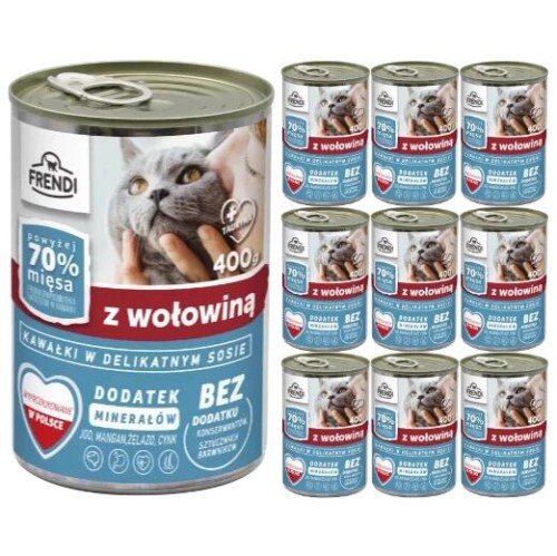 FRENDI Mokra karma dla kota WOŁOWINA 10x400g