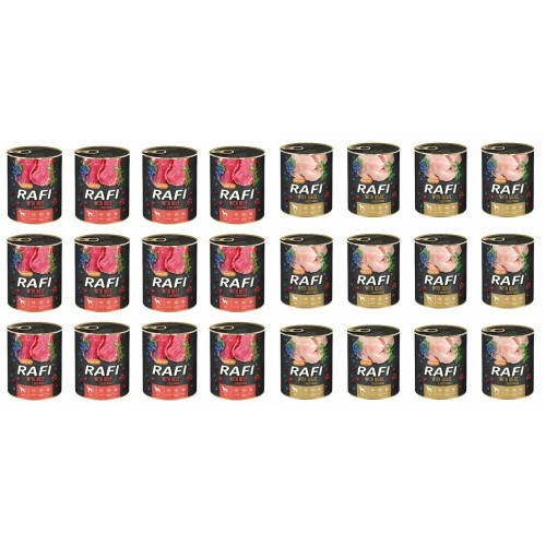 Mokra karma dla psa Rafi mix smaków 24 x 800 g