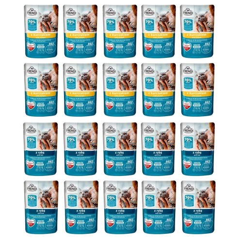 Mokra karma dla kota FRENDI MIX SMAKÓW KURCZAK I RYBA 20x100g