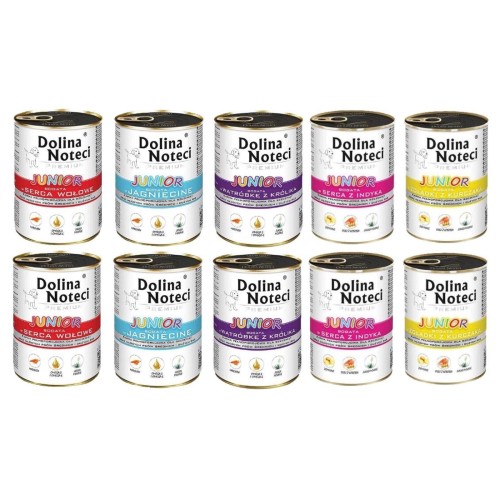 Dolina Noteci JUNIOR Mix smaków dla psa 10x 400g