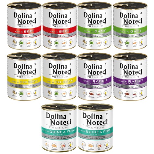 DOLINA NOTECI karma psa puszka MIX SMAKÓW 10x 800g