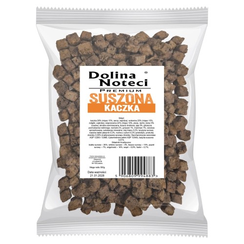 DOLINA NOTECI SUSZONA KARMA DLA PSA KACZKA 500g