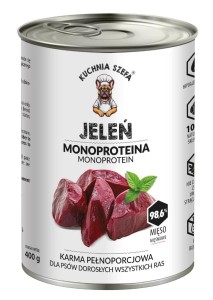 Kuchnia Szefa MONOPROTEINOWA Karma mokra dla psa Jeleń 400g
