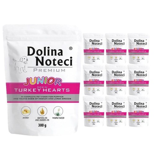 Dolina Noteci Premium Junior karma dla psa serca z indyka zestaw 10 x 300g