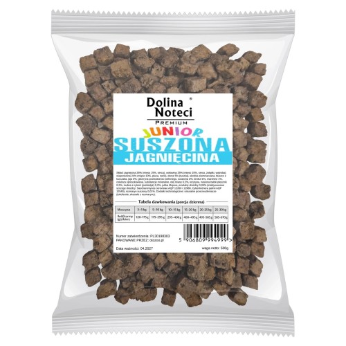 DOLINA NOTECI PREMIUM JUNIOR karma suszona sucha dla psa JAGNIĘCINA 500G