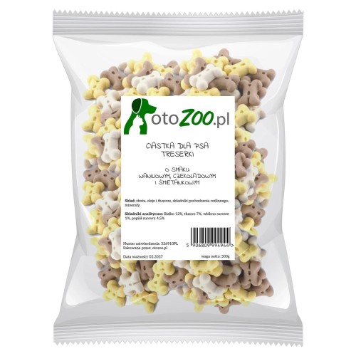Ciastka dla psa treserki kosteczki WANILIOWE CZEKOLADOWE ŚMIETANKOWE 500g
