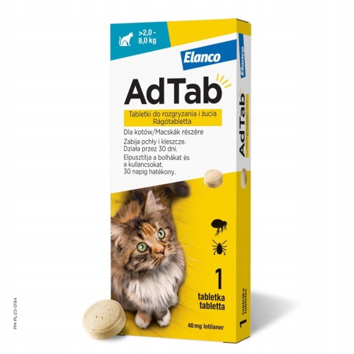 ADTAB CAT tabletka na pchły kleszcze kot 2-8 kg