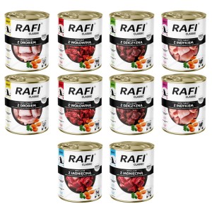 Mokra karma dla psa Rafi Classic MIX SMAKÓW 10x800g