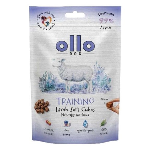 Ollo AIR-DRIED TRAINING SOFT CUBES LAMB JAGNIĘCINA monobiałkowy przysmak 80