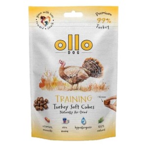 Przysmak dla psa Ollo AIR-DRIED TRAINING SOFT CUBES INDYK monobiałkowy 80g