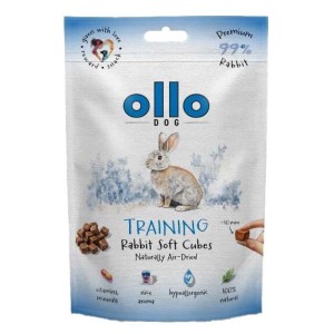 Przysmak dla psa Ollo - AIR-DRIED TRAINING SOFT CUBES KRÓLIK, bez zbóż- 80g