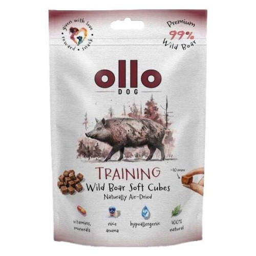 Ollo AIR-DRIED SOFT CUBES DZIK TRAINING monobiałkowe smaczki dla psa 80g