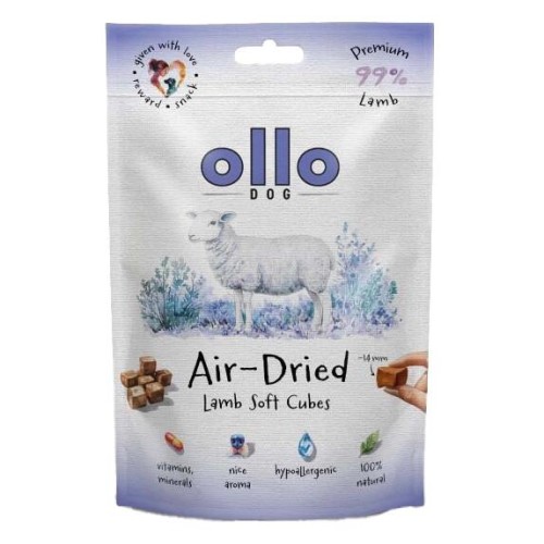 Ollo AIR-DRIED SOFT LAMB CUBES 80g monobiałkowe smaczki z jagnięciny