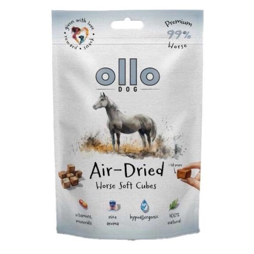 Ollo AIR-DRIED SOFT HORSE CUBES 80g monobiałkowe smaczki z koniny