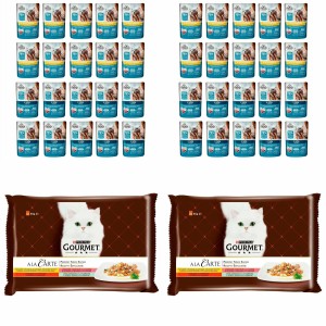 Zestaw Purina Gourmet A La Carte 8x85g + Frendi 40x100g Mix mięs i ryb