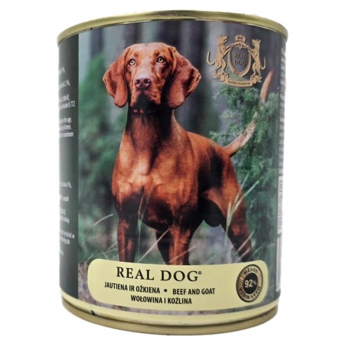 Mokra karma dla psa Real Dog Wołowina i koźlina 800 g 92% MIĘSA