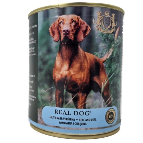 Mokra karma dla psa Real Dog Wołowina i cielęcina 800 g 92% MIĘSA