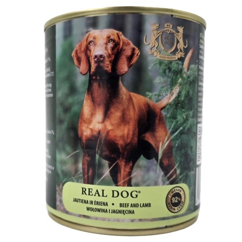 Mokra karma dla psa Real Dog Wołowina i jagnięcina 800 g 92% MIĘSA