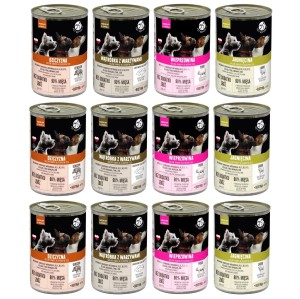 Mokra karma dla psa PetRepublic KAWAŁKI W SOSIE MIX SMAKÓW 12x400g