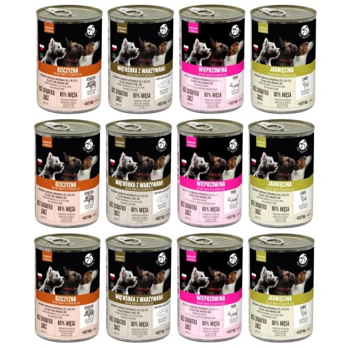 Mokra karma dla psa PetRepublic KAWAŁKI W SOSIE MIX SMAKÓW 12x400g