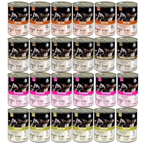 Mokra karma dla psa PetRepublic KAWAŁKI W SOSIE MIX SMAKÓW 24x400g