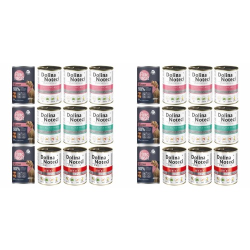 2x Mokra karma dla psa DOLINA NOTECI Premium MIX smaków 12x400 ZESTAW PUSZE